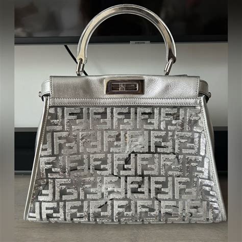 fendi zucca print monogram peekaboo|Fendi peekaboo leather bag.